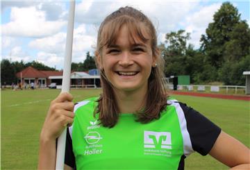 Christina Lahrs vom TSV Wehdel gewann den deutschen Meistertitel U18 im Speerwurf.