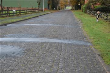 Das alte Verbundsteinpflaster, hier ein Bereich auf der Rockstedter Straße in Ostereistedt, soll zukünftig mit Asphalt ausgebaut werden.