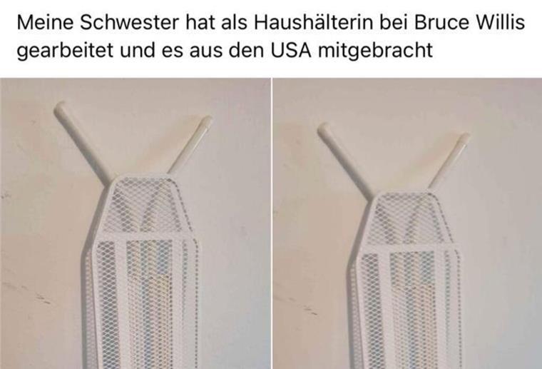 Bügelbrett in Facebook-Anzeige