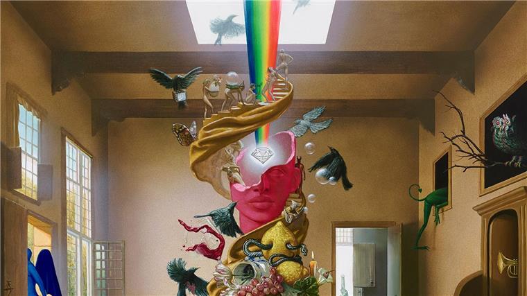 Das Cover des Albums „Paradise State of Mind“ von Foster the People ist ein surrealistisches Gemälde des New Yorker Künstlers Matt Hansel. 