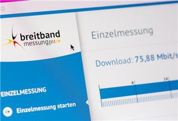 Das Ergebnis einer Downloadmessung ist auf der Desktop-App «Breitbandmessung.de» der Bundesnetzagentur zu sehen.
