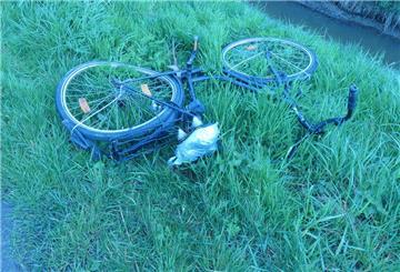 Das Fahrrad des bei dem Unfall schwer verletzten 27-Jährigen.