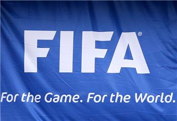 Das FIFA-Logo auf einer Flagge.