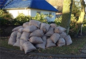 Das ist nur ein Teil der Laubausbeute, die die Anwohner an der Schiffdorfer Pleschenstraße im vergangenen Herbst zusammengekehrt haben.