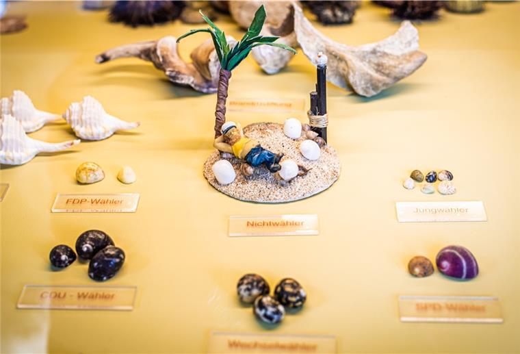 Schaubild mit bunten Muscheln