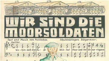 Das Liedblatt zu dem Titel „Wir sind die Moorsoldaten“ von 1933.