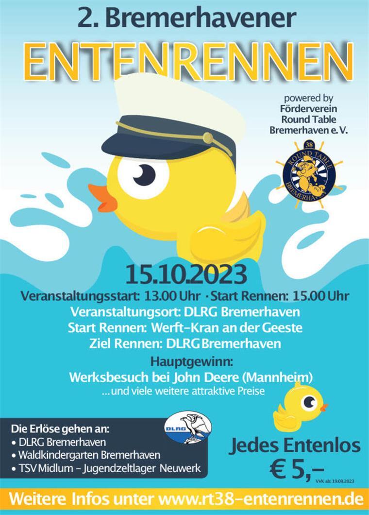 Das offizielle Plakat zum Entenrennen in Bremerhaven.