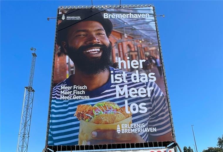 Vorgeschmack: So zeigt sich Bremerhaven demnächst bundesweit Blick auf die XXL-Werbetafel