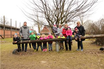 Das Risiko Wolf ist zu hoch: Die Kinder der Wollingster Kita sollen künftig nur noch mit Elternbegleitung auf Wanderungen gehen. Oliver Fröhlich (links) von der Gemeinde Beverstedt und Kita-Leiterin Elke Brandt (Zweite von rechts) betonen die Verantwortung, die Kitas für die Kinder haben.