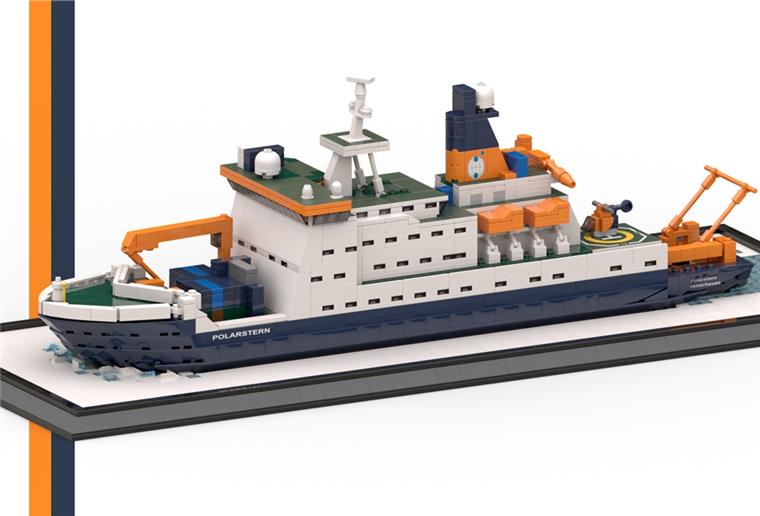 Eine „Polarstern“ aus Spielzeugsteinen Das Schiff selbst besteht aus mehr als 1000 Lego-Teilchen.