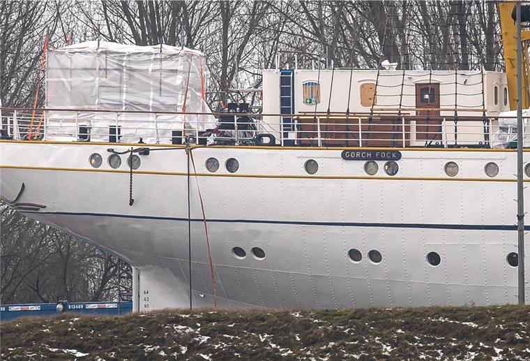 Das Segelschulschiff „Gorch Fock“ liegt noch in der Lürssen-Werft. 