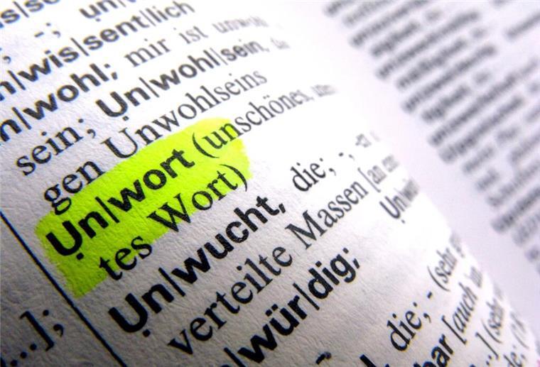 Kontroverser Begriff zum „Unwort des Jahres“ 2024 gekürt Die Seite eines Wörterbuches, das Wort Unwort ist gelb makiert.