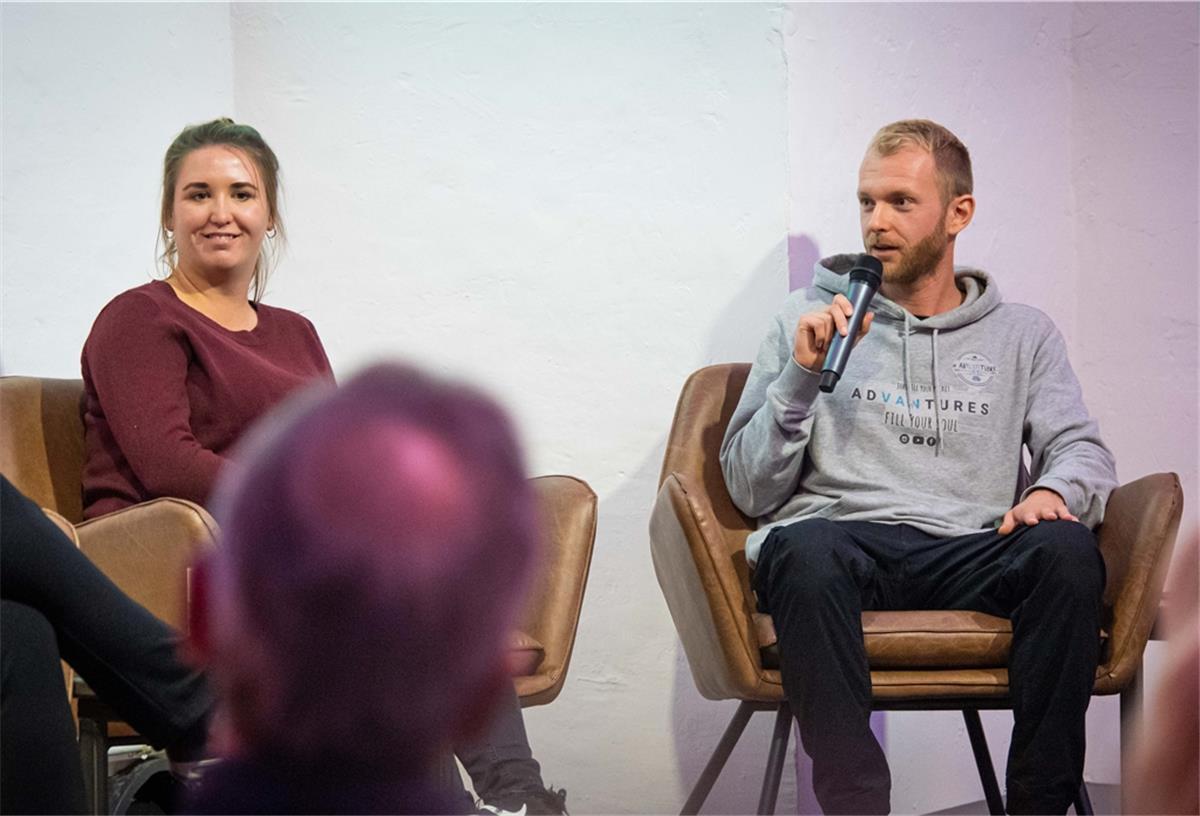 Das Weltreise-Paar Vanessa Stalmierski und Raphael Klees hat bei „Leute in der Losche“ übers Leben auf Reisen berichtet.