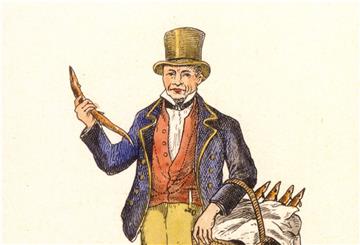 Aalweber, Hamburger Original aus Lehe (Bremerhaven), Farblithografie