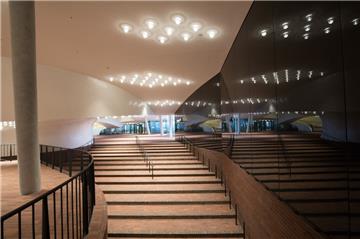 Der Aufgang zur Freifläche der Plaza in der Elbphilharmonie.
