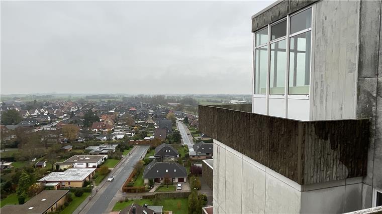 Der Ausblick Richtung Süden. An klaren Tagen kann man weiter als bis Brake gucken.