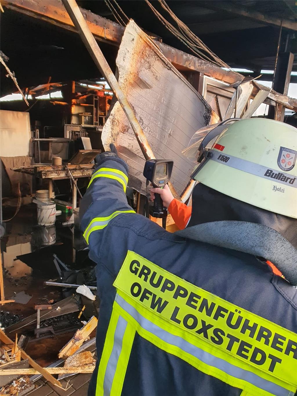 Der Brandort am Morgen danach.