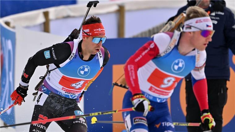 Deutsche Männerstaffel gewinnt Bronze - Biathletinnen Fünfte Der deutsche Startläufer Phlipp Nawrath auf der Strecke.