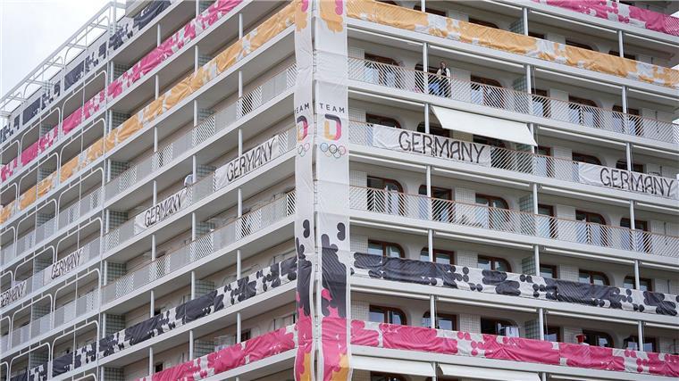 Der deutsche Wohn-Komplex im Olympischen Dorf.