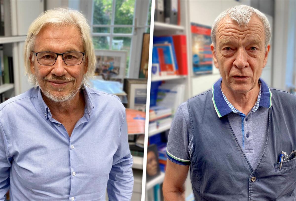 Serienmörder Wichmann: Spitzenermittler kommen zum Exklusiv-Talk nach Bremerhaven Zwei Männer im Universitätsklinikum Hamburg-Eppendorf