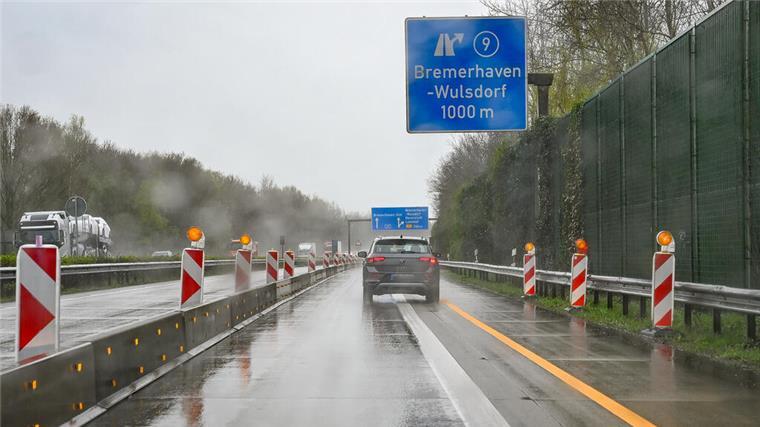 Die A 27 an ader Abfahrt Bremerhaven-Wulsdorf.