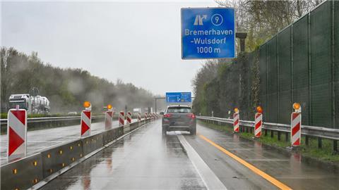 Die A 27 an ader Abfahrt Bremerhaven-Wulsdorf.