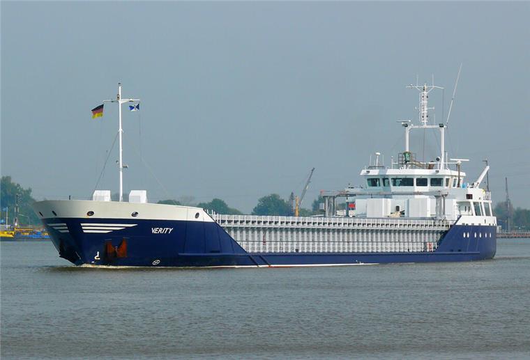 Der Frachter "Verity" sank nach einem Zusammenstoß in der Nordsee.
