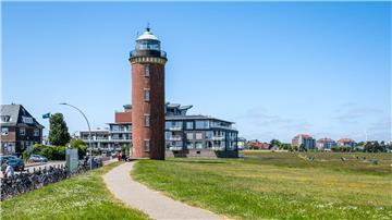 Der „Hamburger Leuchtturm“ am Hafen.