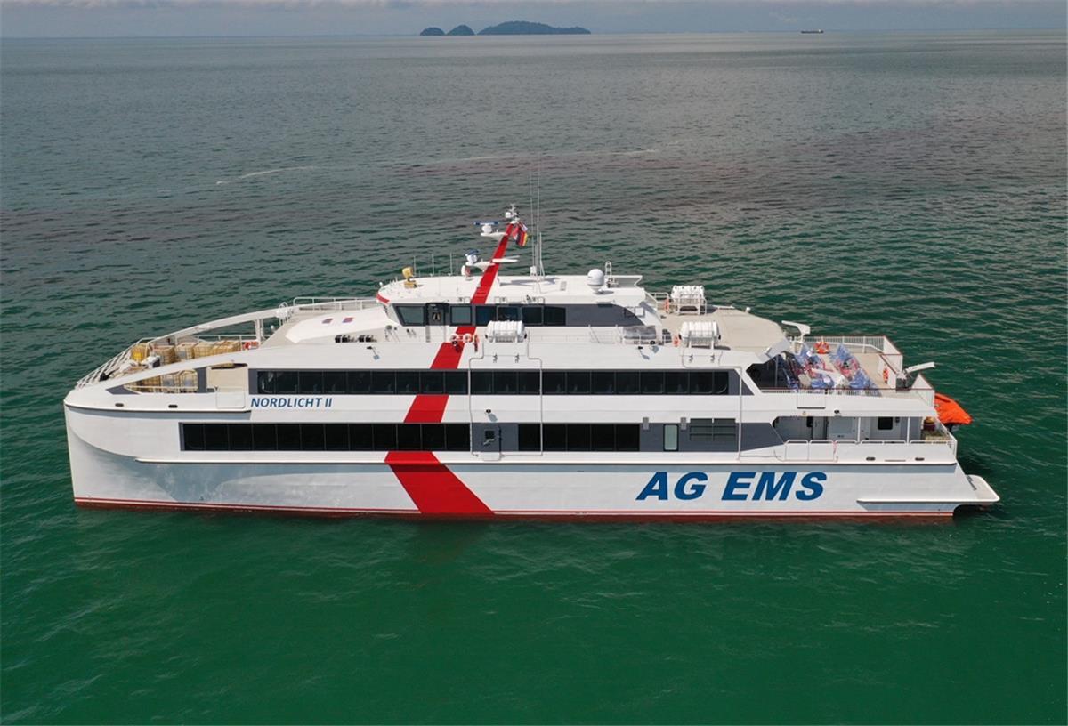 Der High-Tech-Katamaran „Nordlicht II“ fährt von Cuxhaven nach Helgoland und Borkum. PR