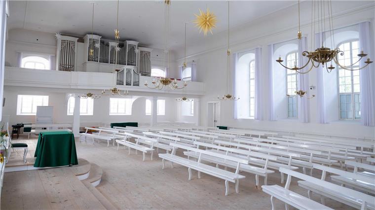 Der Kirchensaal der Herrnhuter Brüdergemeine. (Archivfoto)