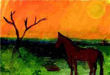 Der Künstler habe mit diesem Bild einen Weg zu Geborgenheit und Klarheit gefunden, meint Kunstpädagogin Ellen Tiedemann-Bartsch.