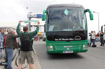 Der Mannschaftsbus der Werderaner - hier ein Archivfoto - wurde in Köln besprüht.
