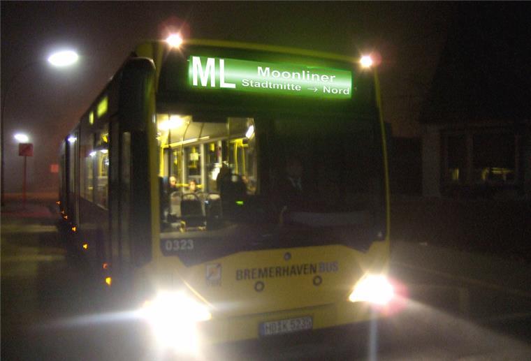 Bremerhaven: Night-Liner-Fahrplan stellt auf Winterzeit um Moon-Liner