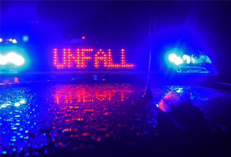 Polizei-Blaulicht bei Unfallaufnahme.