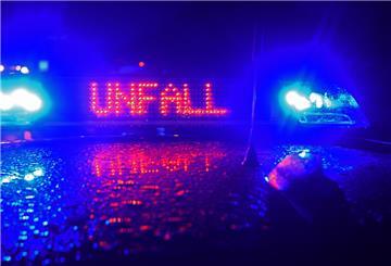 Polizei-Blaulicht bei Unfallaufnahme.