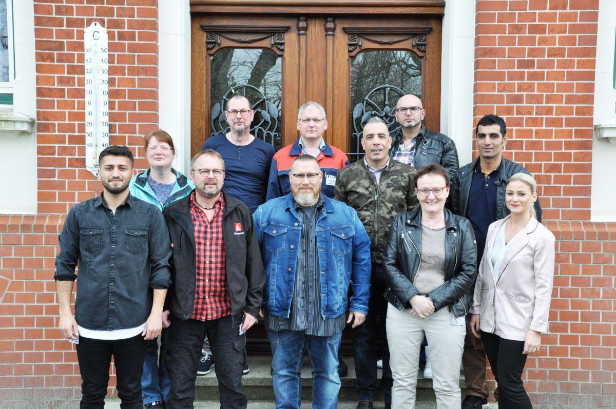 Der neue Betriebsrat der Norddeutschen Seekabelwerke in Nordenham.