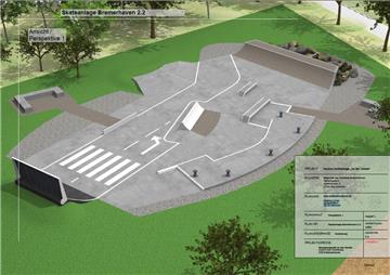 Der neue Platz soll in Straßenoptik entstehen, um zu zeigen, dass Skaten ursprünglich auf der Straße entstanden ist. Visualisierung: Endboss