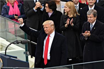 Der neue US-Präsident Donald Trump nach seiner Eröffnungsrede.
