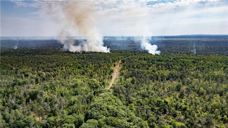 Waldbrände sind schwer zu löschen Der Rauch über der Gohrischheide ist weithin zu sehen.