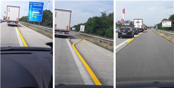 Der Rückstau auf der A27 beginnt schon vor der Ausfahrt "Zentrum" Bremerhaven. 370 Meter ist die Abfahrt aber verlängert worden, um die Wartezeit für diejenigen zu verkürzen, die abfahren wollen.