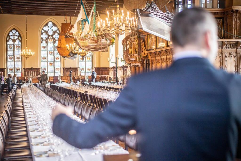 Der Tag vor der Schaffermahlzeit 2019. Die Obere Rathaushalle ist bereits für di...