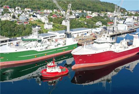 Die „Berlin“ erreicht die Vard-Werft in Norwegen.