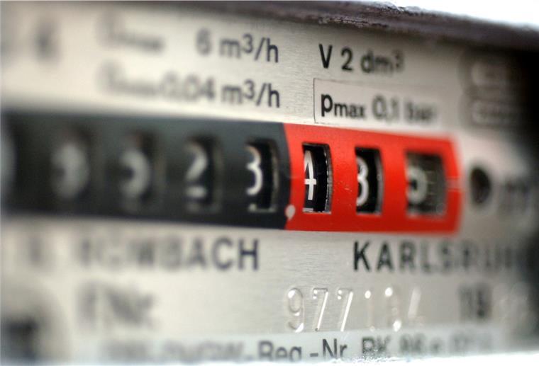 Die Nahaufnahme eines Gaszählers.