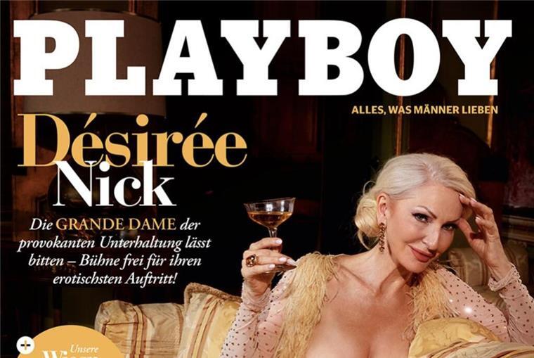 Désirée Nick in schöner Pose. Sie ist die älteste Frau, die je das Cover des deutschen Playboy schmückte.