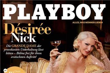 Désirée Nick in schöner Pose. Sie ist die älteste Frau, die je das Cover des deutschen Playboy schmückte.