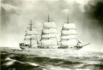 Die 1888 auf der Geestemünder Tecklenborg-Werft gebaute "Najade" war ein als Vollschiff getakelter Dreimaster. Foto: Historisches Museum Bremerhaven