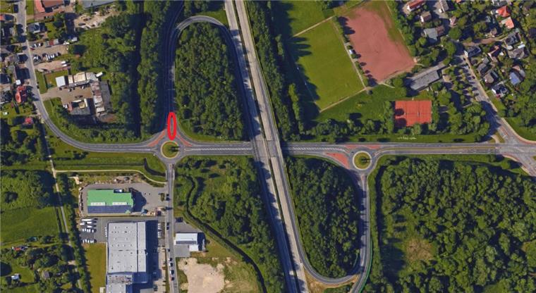 Die Ausfahrt aus dem Kreisel in der Poristraße in Geestemünde auf die A27 Fahrtrichtung Bremen ist am Montag für acht Sunden gesperrt.