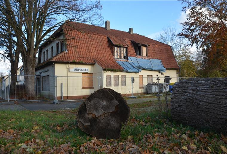 Die Bäume an der Alten Waage in Geestenseth sind zwar 2019 gefällt worden und liegen noch auf dem Grundstück, mehr ist dort aber seitdem nicht mehr passiert. Sehr zum Unmut der Geestensether.