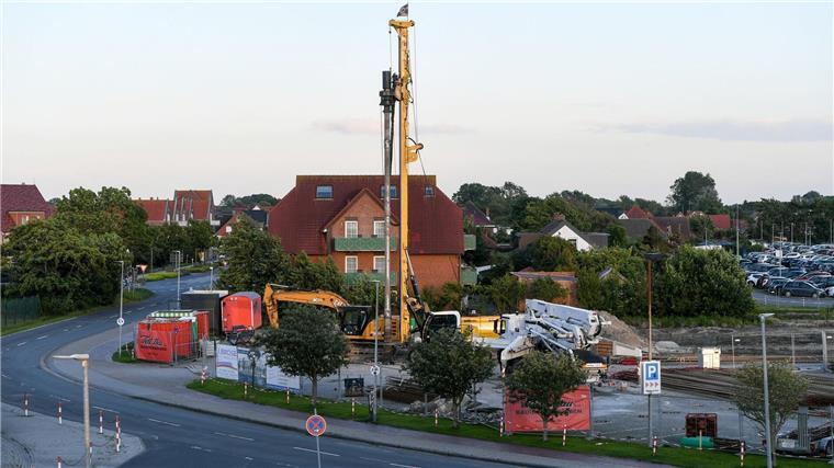 Die Baustelle in Norden-Norddeich, an der ein neues Gebäude für die Forschungsstelle Küste entstehen soll.