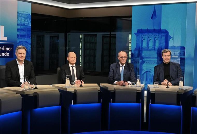 Mehr Interesse an Wahl-TV als 2021 Die „Berliner Runde“ war ein Quotenhit.